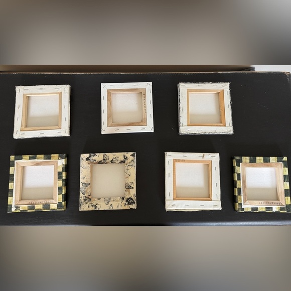 Set Artistic Black and White Small Wall Canvasses Homemade Decoupage Small Art - Picture 8 of 8